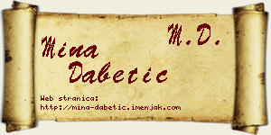 Mina Dabetić vizit kartica